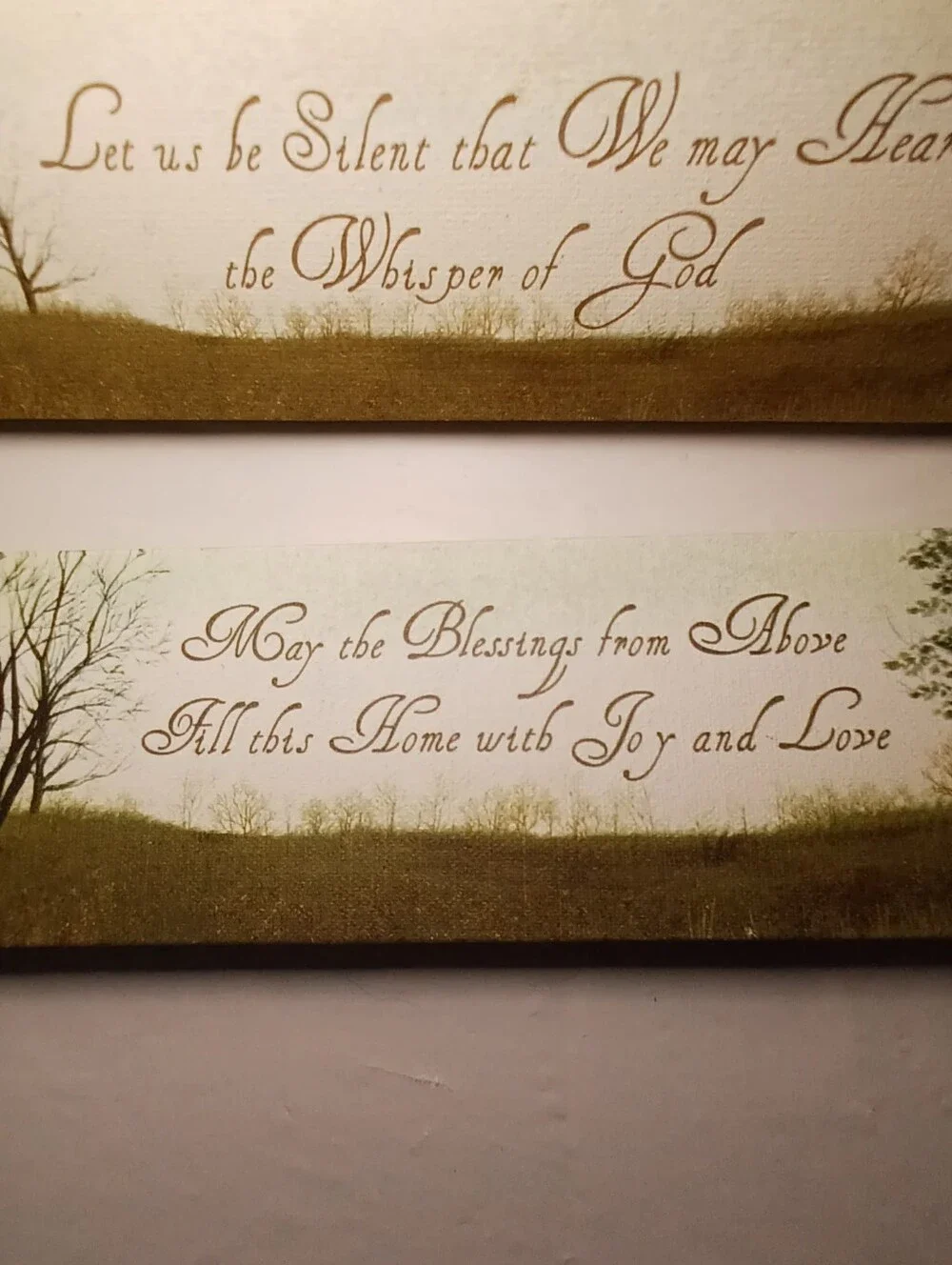 Rustic Home Wall Decor Set - Beige and Brown Inspirational Signs Quotes Blessing